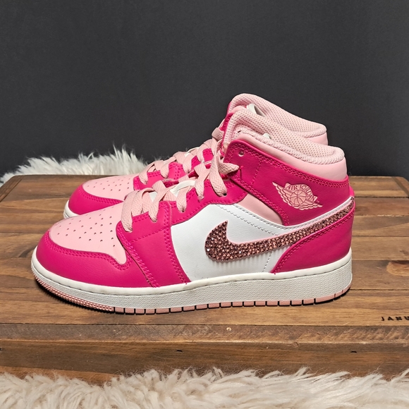 Custom Swarovski Crystal Embellished Air Jordans Size 4 Girls - Picture 12 of 12